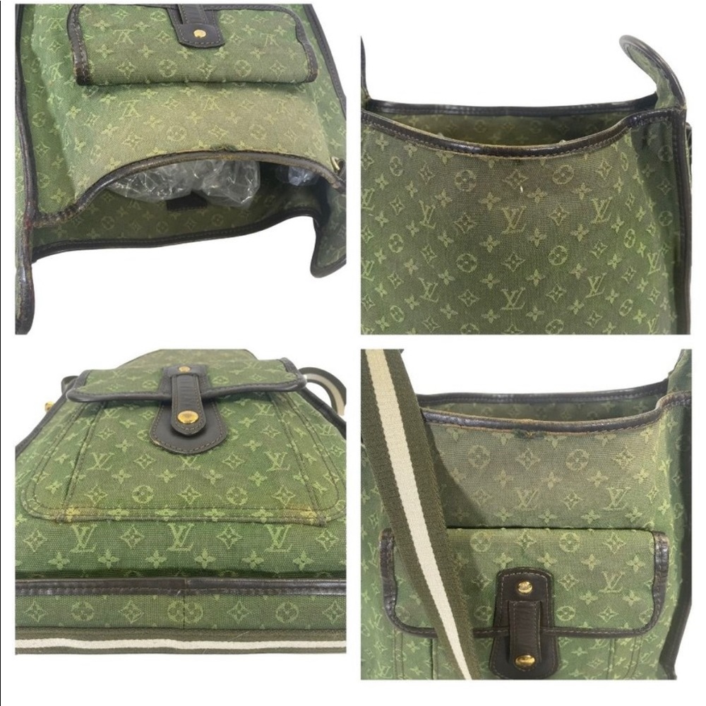 Louis Vuitton Green Monogram Canvas Shoulder Crossbody Bag with Front Pocket - Picture 6 of 14